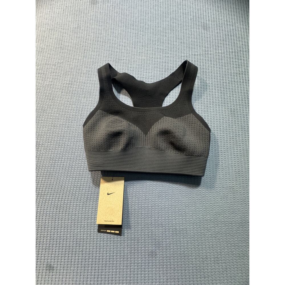 Nike Swoosh Flyknit High-Support Bra Women's Sz XS(A-C) Black Brand New